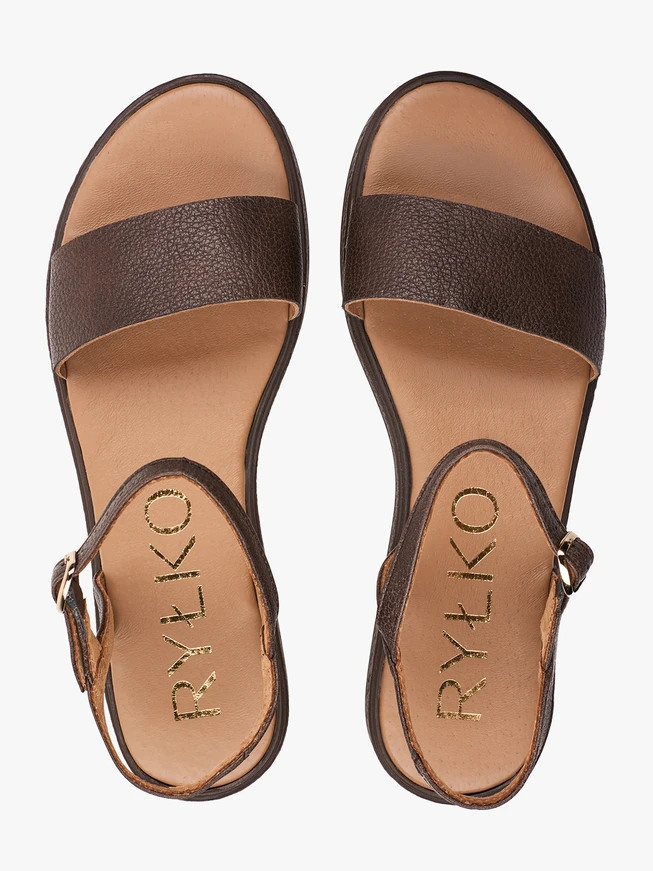 Dark brown flat sandals