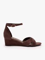 Braune Plateausandalen