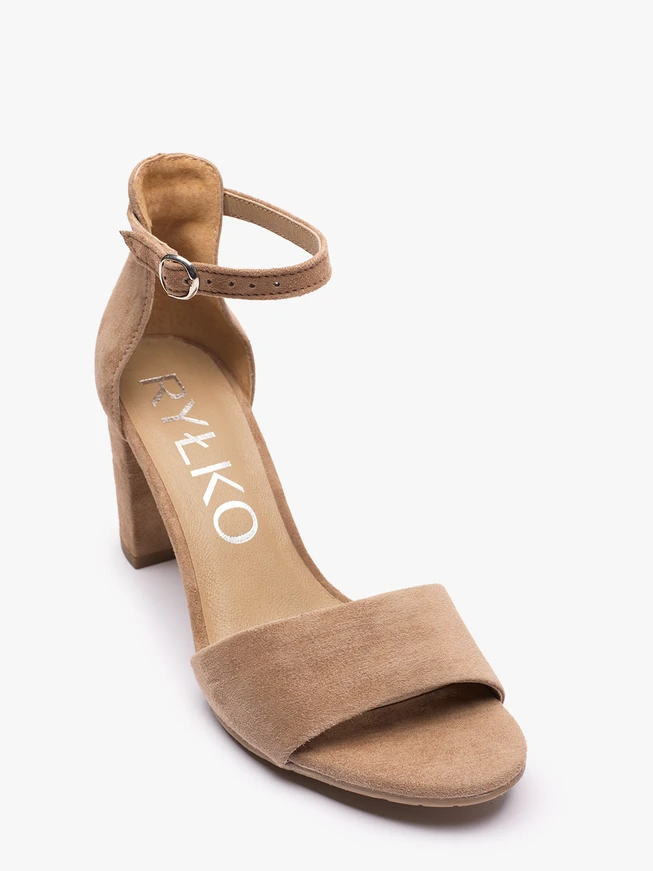 Light brown velour leather sandals