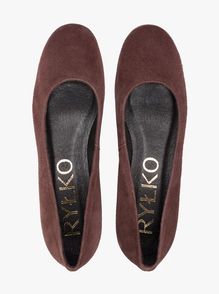 Dark brown suede pumps
