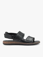 Schwarze Ledersandalen mit Klettverschluss