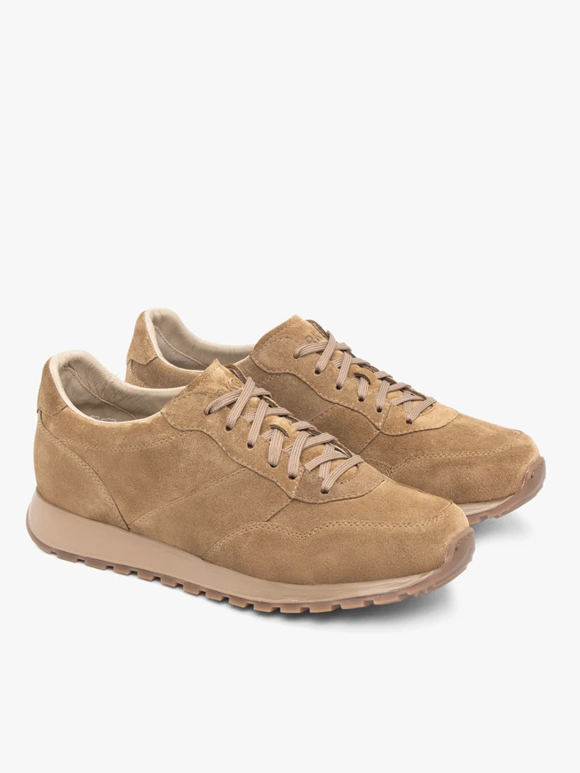 Beigefarbene Schnürhalbschuhe