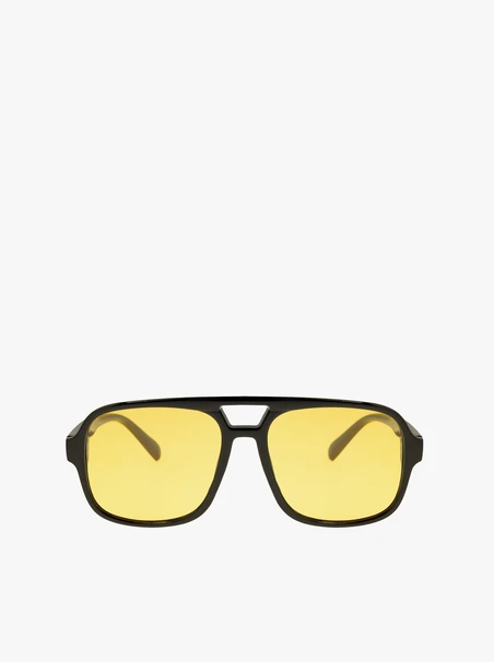 Okulary przeciwsłoneczne unisex czarne z żółtymi szkłami