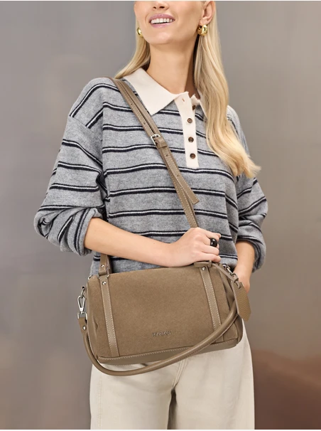 Beige mittelgroße Handtasche