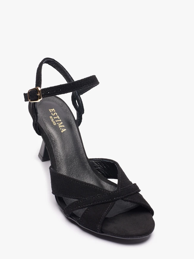 Schwarze Stiletto-Sandalen