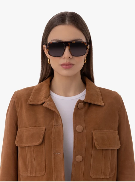 Okulary przeciwsłoneczne unisex z oprawkami w panterkę