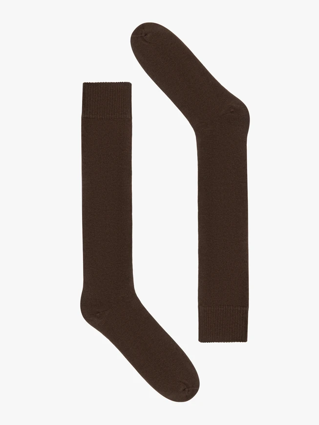 Brown ribbed women's socks