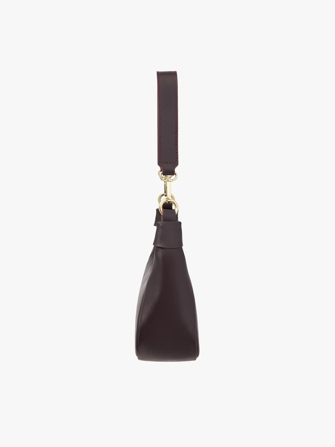 Maroon grain leather handbag