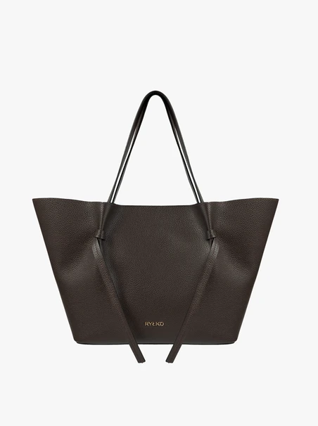 Braune große A4 Lederhandtasche