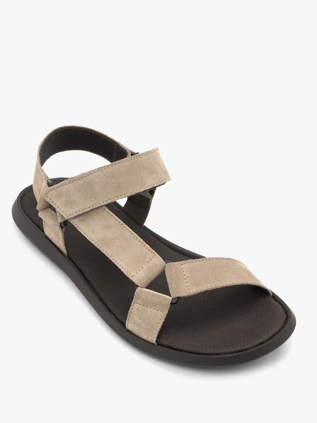 Beige Klettsandalen