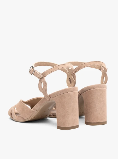 Beige Sandals with Heel