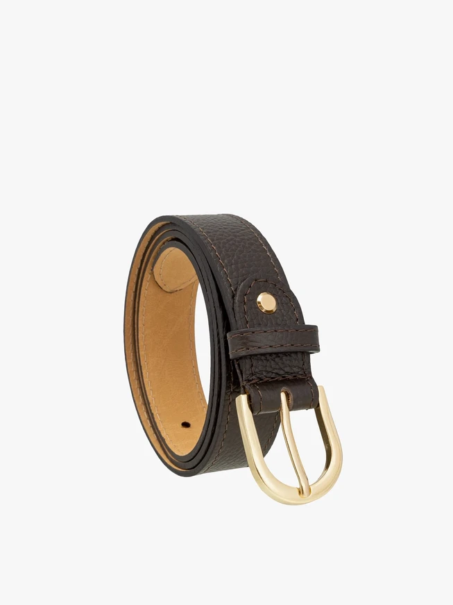 Dark Brown Leather Belt