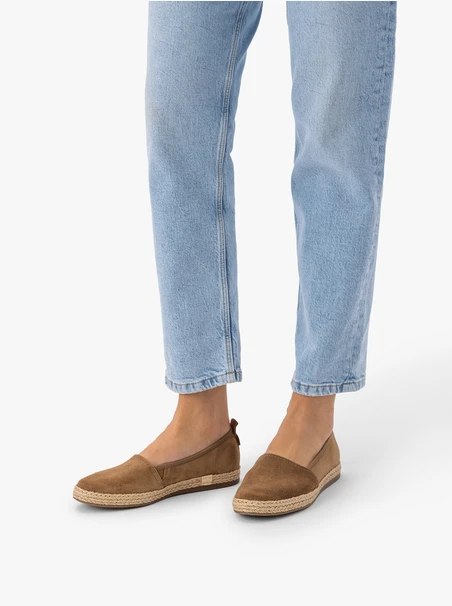 Espadrilles aus braunem Veloursleder