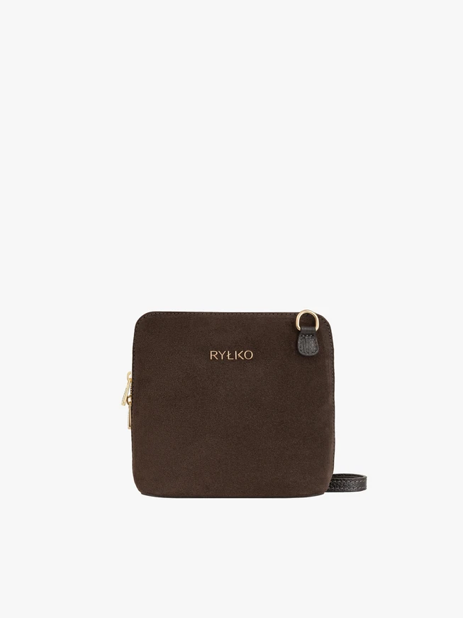 Brown Ryłko Leather Small Bag with Zip