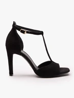 Schwarze hochhackige Sandalen