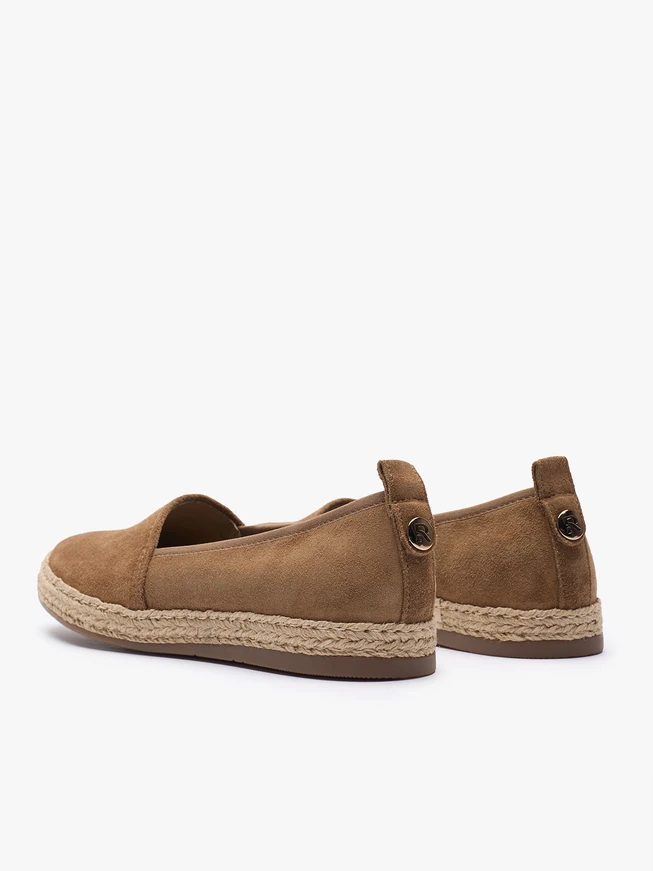 Espadrilles aus braunem Veloursleder