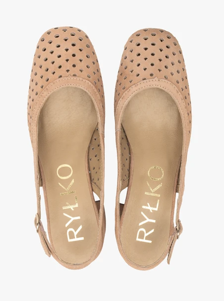 Dusty Pink Backless Pumps