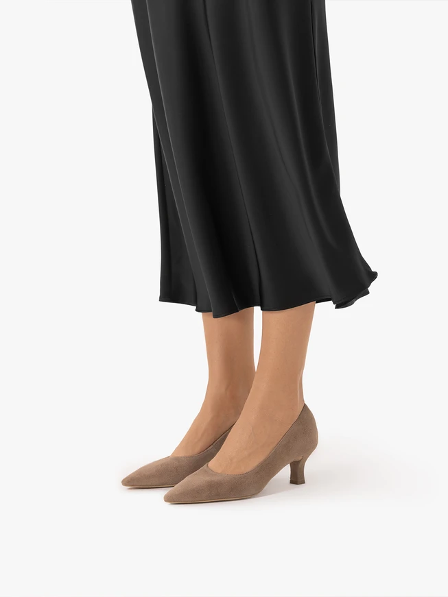 Beige Pumps on Stiletto Heels