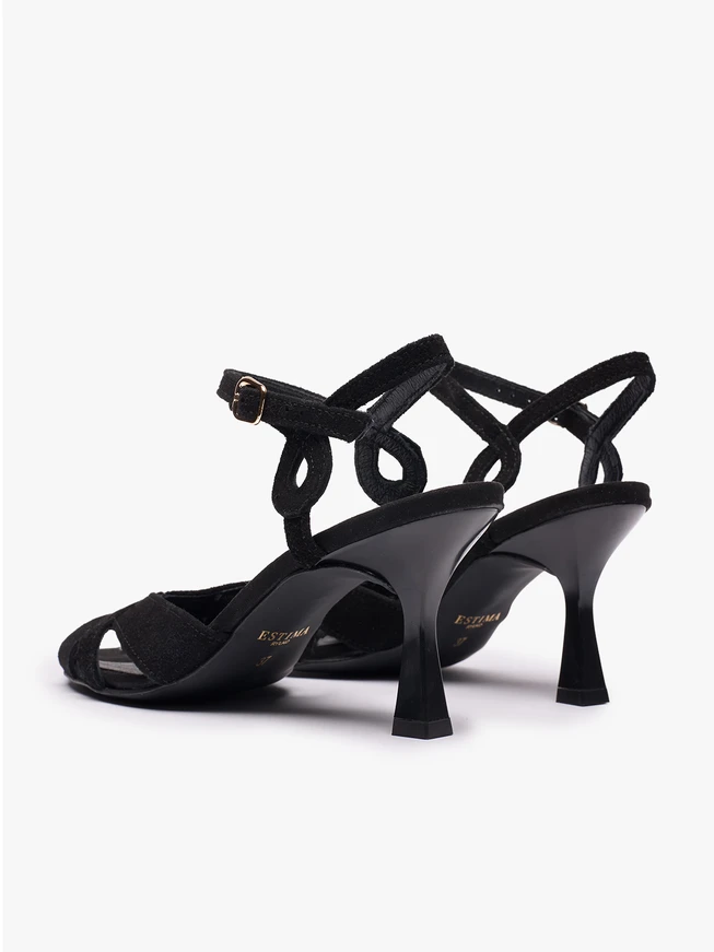 Schwarze Stiletto-Sandalen