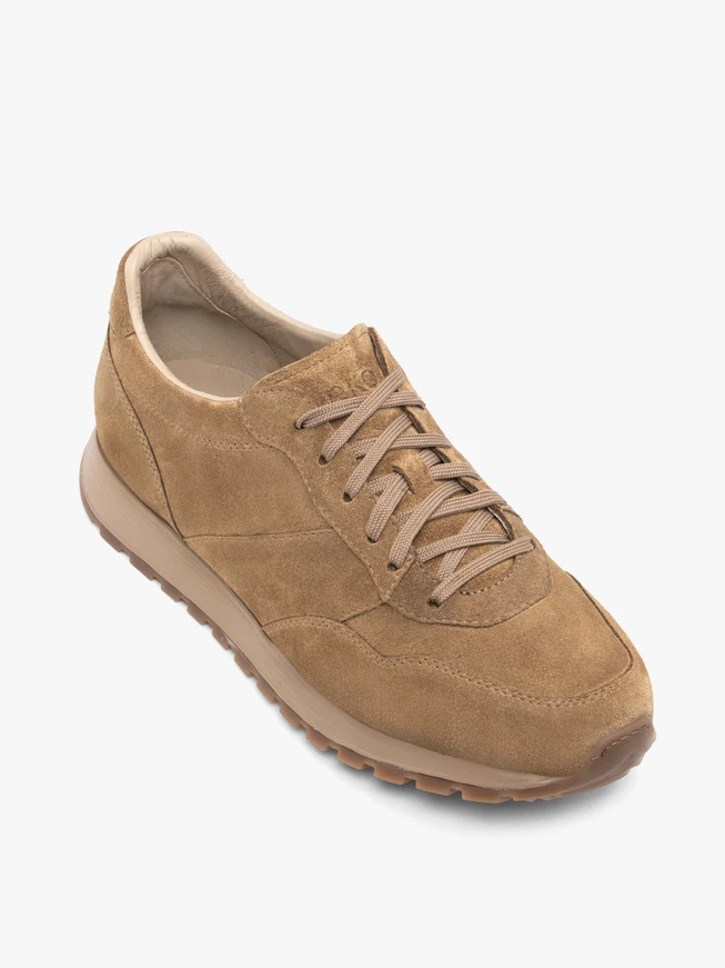 Beigefarbene Schnürhalbschuhe