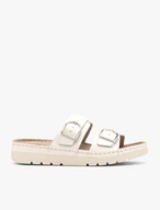 Cremefarbene Flip-Flops mit zwei Riemen