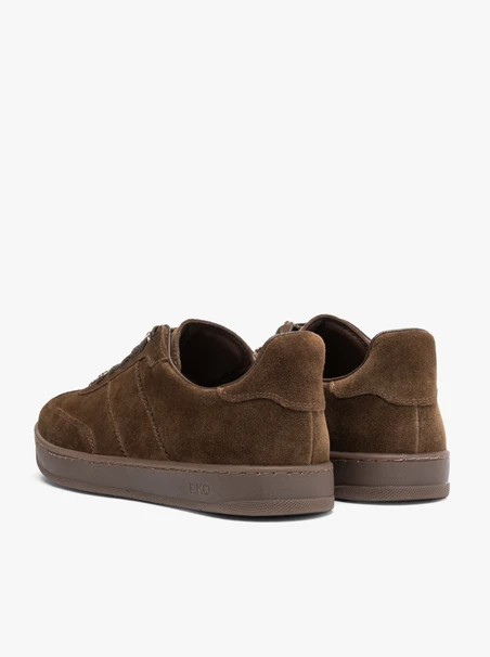 Brown velour leather sports half shoes