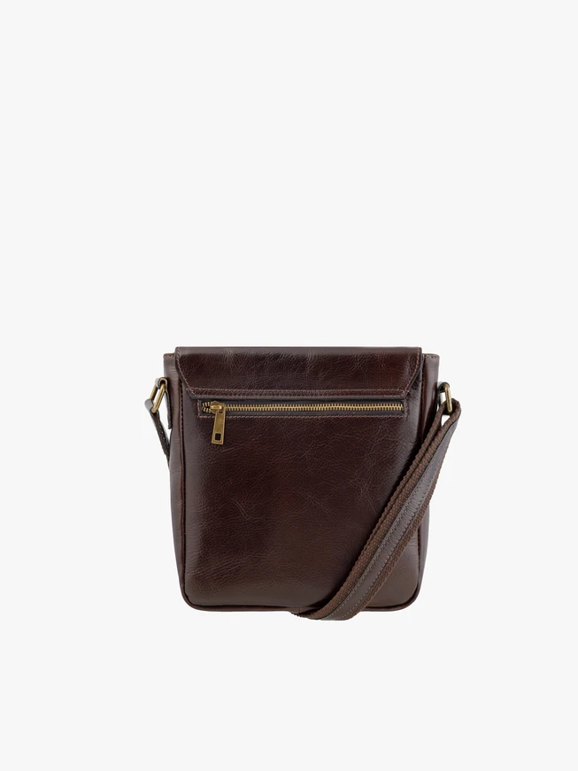 Braune Tasche aus Leder und Stoff