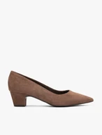 Pumps aus braunem Veloursleder mit Stilettoabsatz