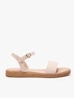 Flache Sandalen in Beige