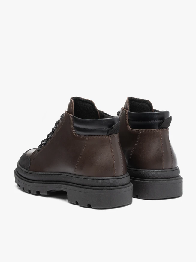 Dark brown trekking style boots