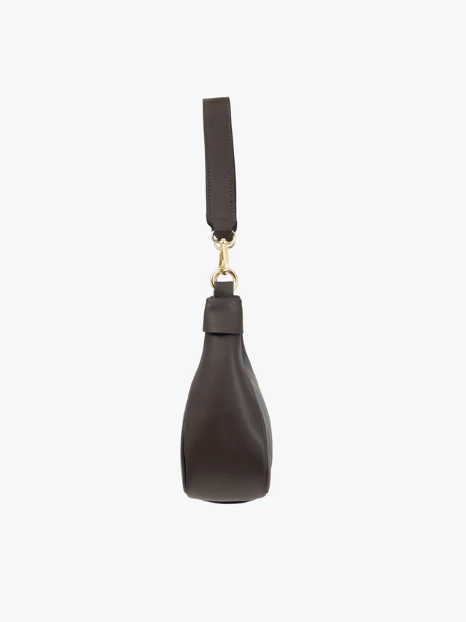 Brown grain leather handbag