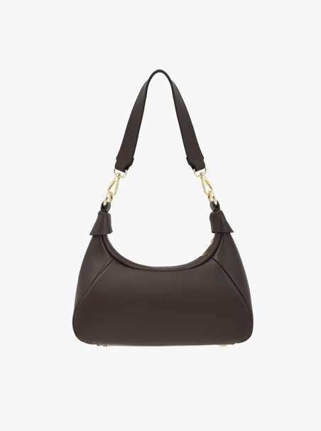 Brown grain leather handbag