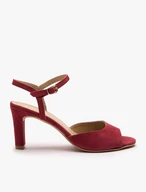 Kastanienbraune Sandalen mit Absatz