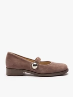 Ballerinas aus braunem Veloursleder