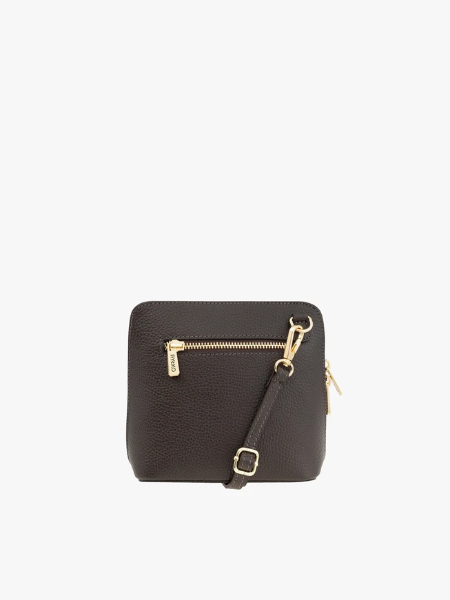 Brown Ryłko Leather Small Bag with Zip