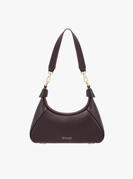 Maroon grain leather handbag