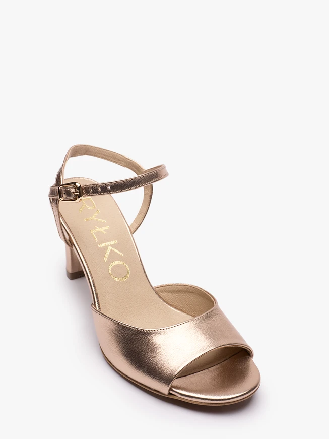 Stiletto-Sandalen aus Platin