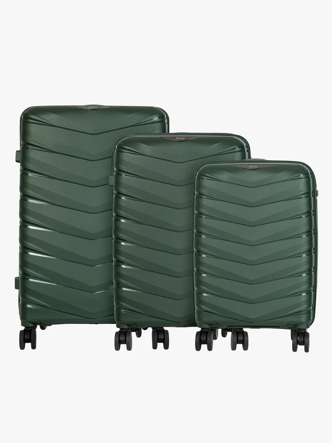 Zielona twarda walizka M 62 l