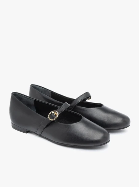 Black strappy ballerinas