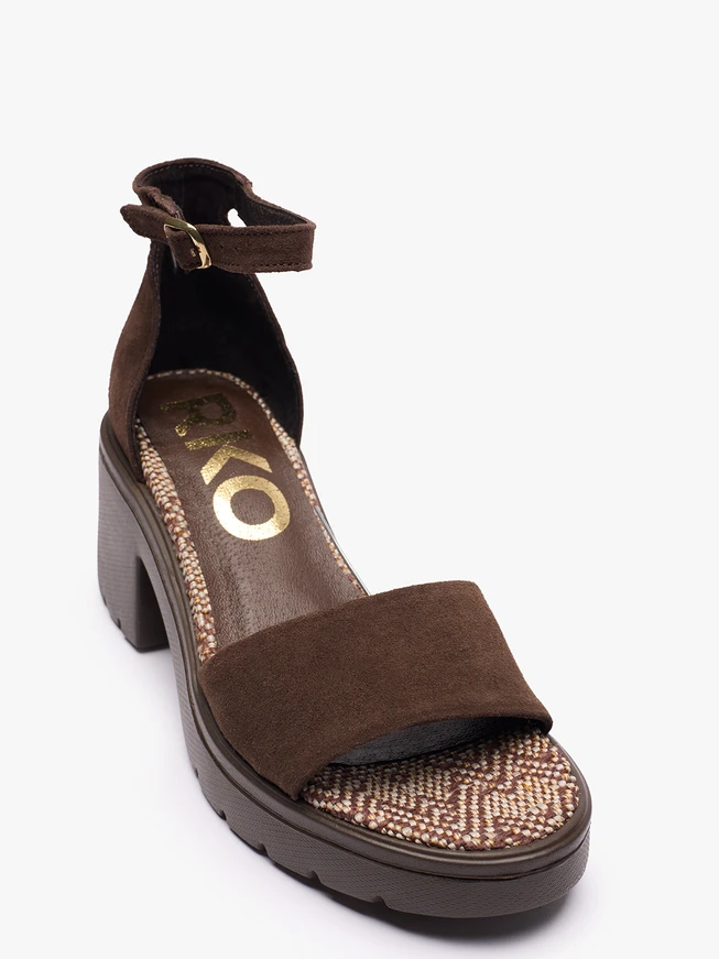 Dark Brown Sandals with Heel