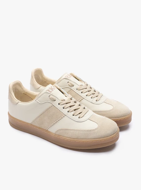 Beige Women's Lace-Up Sneakers