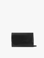 Schwarze Leder-Clutch-Tasche mit Kettenverzierung