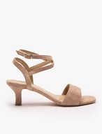 Beige Veloursleder-Sandalen