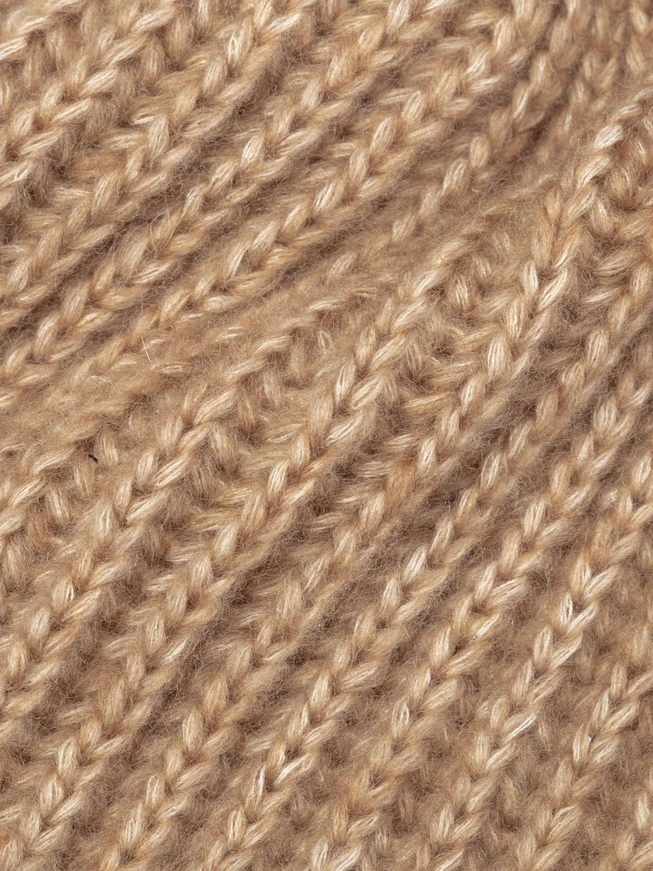 Beige Women’s Winter Hat with Pom Pom