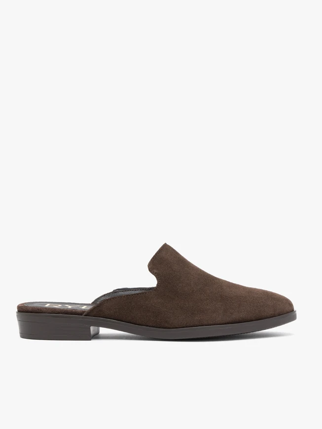 Dunkelbraune Veloursleder-Slipper Flip-Flops