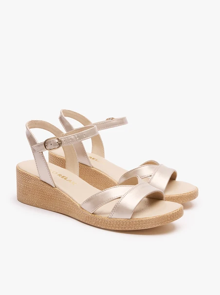 Platinum Wedge Sandals