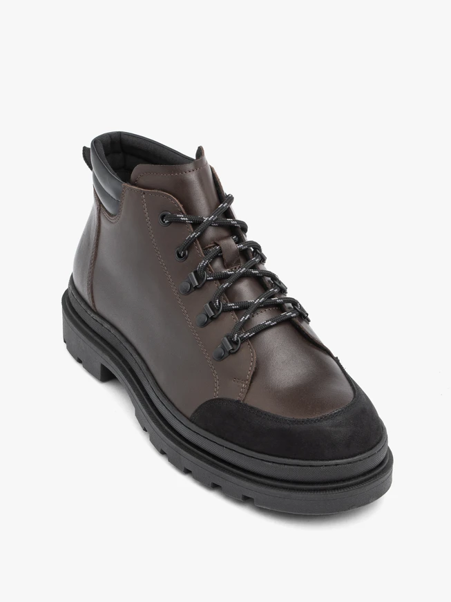 Dark brown trekking style boots