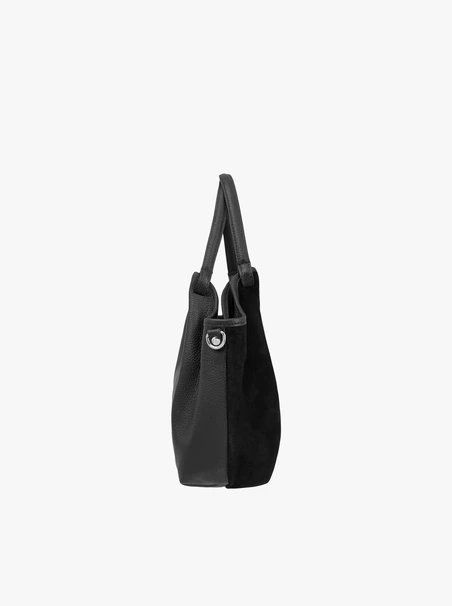 Schwarze weiche Handtasche