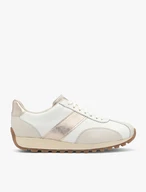 Cremefarbene Sportschuhe mit goldenen Streifen