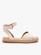 Flache Sandalen in Creme